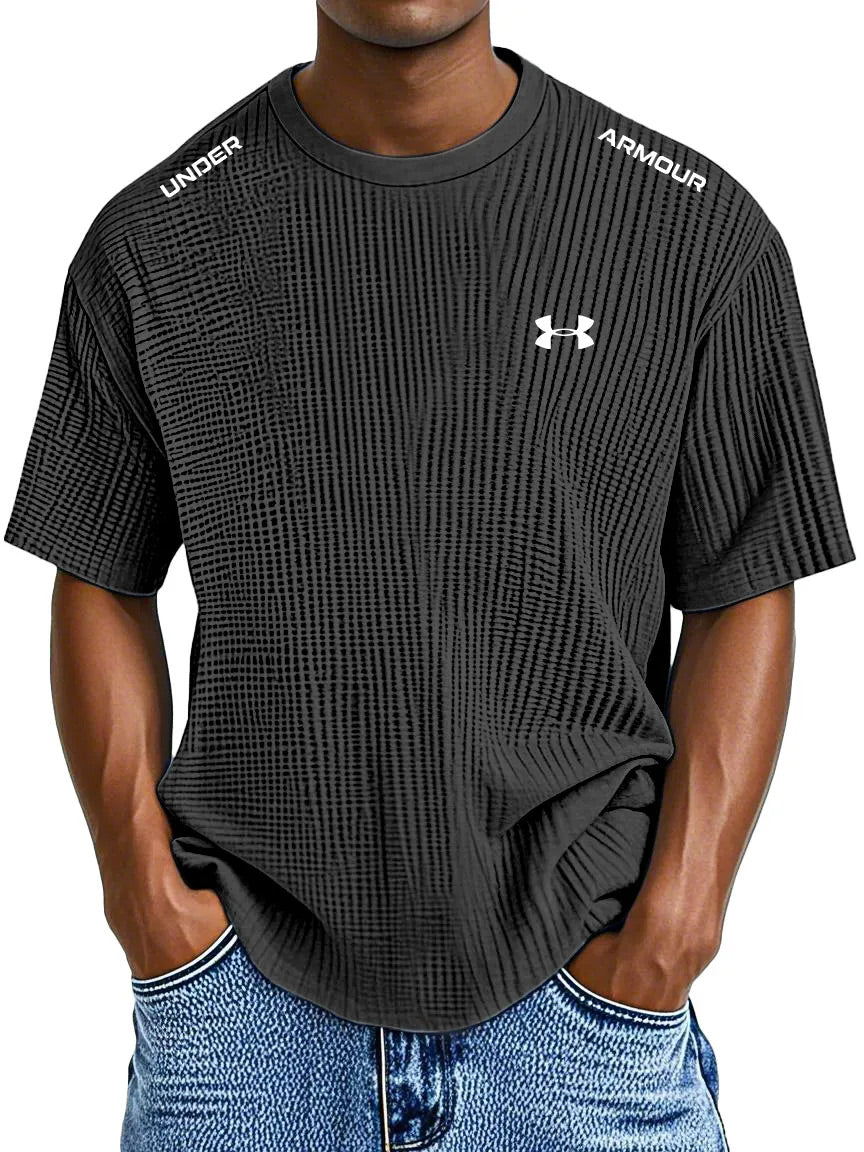 ՍΝᎠΕᏒ ΑᏒᎷОՍᏒ - Lässiges T-Shirt mit geprägtem Rundhalsausschnitt