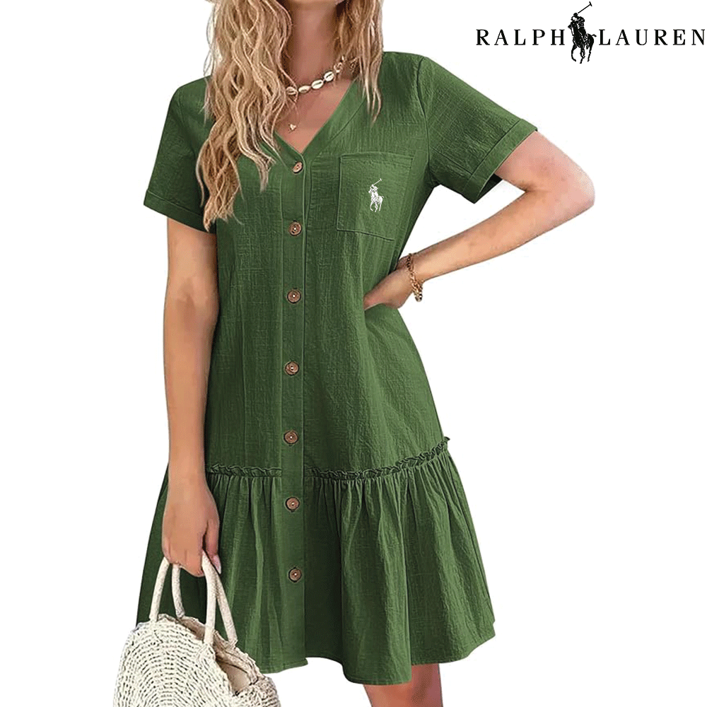 Ꮢаlрh Ꮮаurеn – Sommerkleid mit Trägern und tailliertem Schnitt