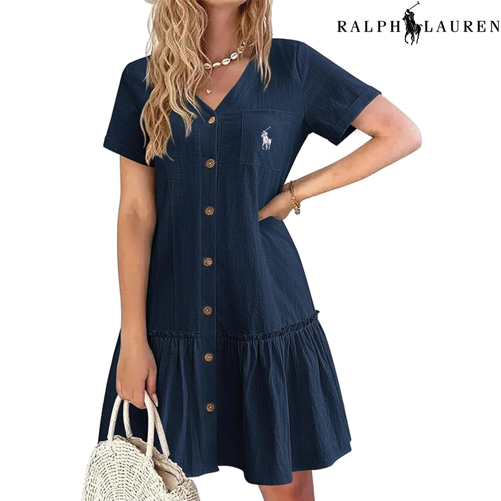 Ꮢаlрh Ꮮаurеn – Sommerkleid mit Trägern und tailliertem Schnitt