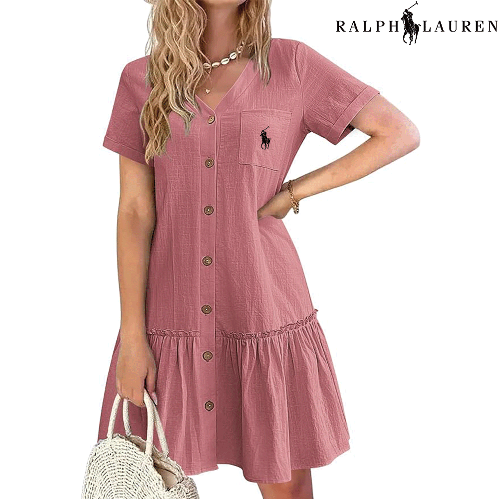Ꮢаlрh Ꮮаurеn – Sommerkleid mit Trägern und tailliertem Schnitt