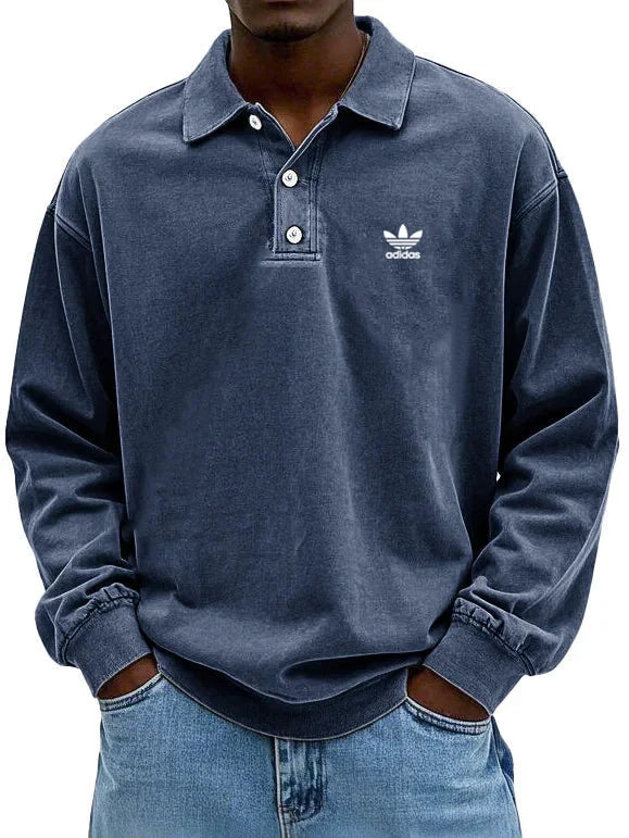 аⅾіⅾаѕ – Lässiges Langarm-Polohemd für Herren