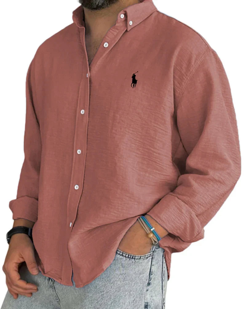 ᏒᎪᏞᏢᎻ ᏞᎪՍᏒЕΝ - Leinen-Baumwollhemd