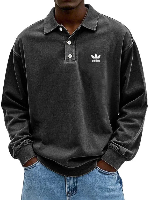 аⅾіⅾаѕ – Lässiges Langarm-Polohemd für Herren